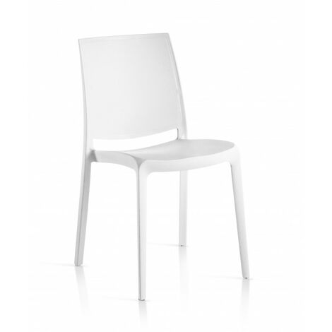 Lot de 4 Chaises Monobloc Résine London Matt By Flow Blanc (1/2)