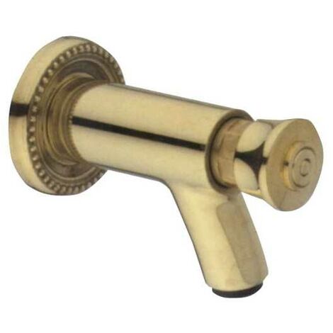 Robinet extérieur en laiton – Bouton temporisé 1/2' – Raccord fileté mâle pour fontaines à eau – Finition polie
