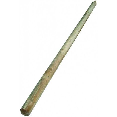 Poteau en bois rond pointu 200 cm – Pin imprégné en autoclave – Résistant aux intempéries et insectes – Pour clôtures et supports – Blinky