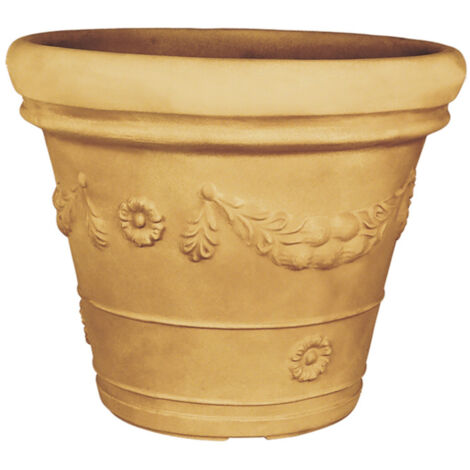 Vase décoratif classique traditionnel Ø60 H50 en polymère Impruneta résistant, idéal pour les plantes de jardin et de terrasse - Monacis