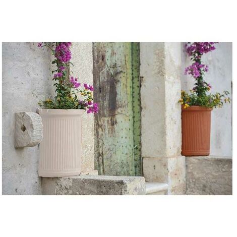 Vase Polymère Monacis Demi-Cercle Millerighe Blanc cm 55 (41X24X50h)