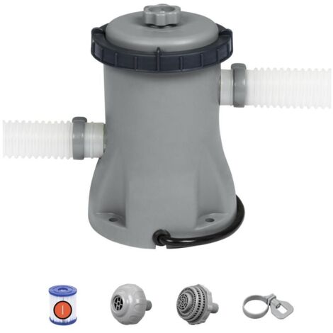 Bestway – Pompe de filtration pour piscine 1100-8300L – Débit 1249 l/h – Puissance 16W – Tuyau 32mm – Cartouche 58093 compatible