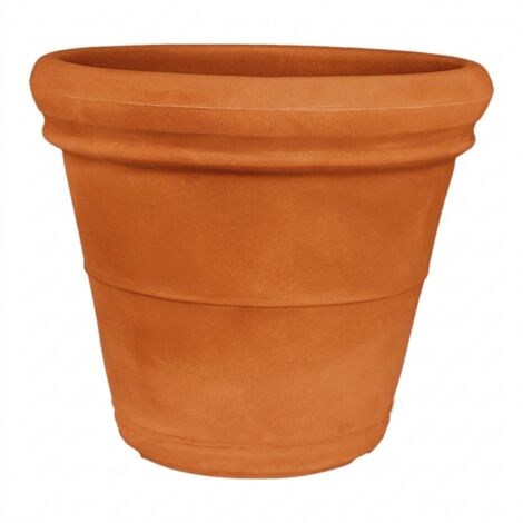 Vase décoratif classique traditionnel Ø40 H32 en polymère de terre cuite résistant pour plantes de jardin et terrasse - Fabriqué en Italie - Monacis (1/4)