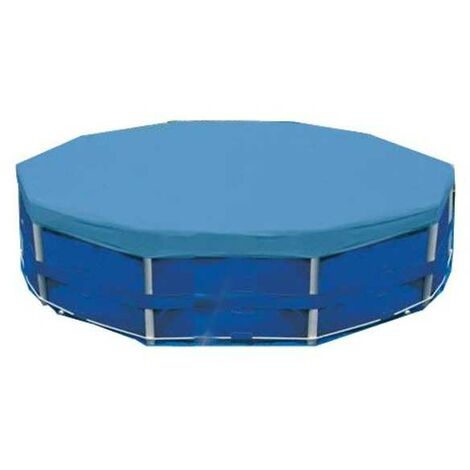 Bestway – Bâche de piscine ronde 370 cm – Protection contre saleté et intempéries – Fixation sécurisée avec cordes – Épaisseur 210 g/m² - BW58037