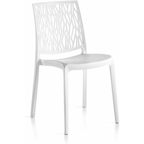 Ensemble de 4 chaises en résine monobloc "London Twist" par Flow Blanc (1/2)