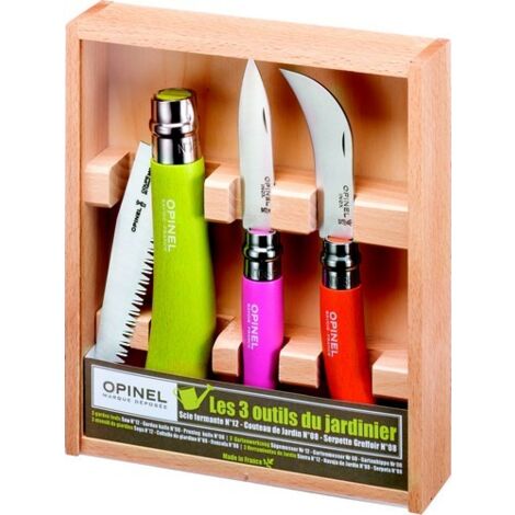 Ensemble de couteaux Virobloc pour jardinier, 3 pièces, Opinel
