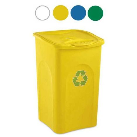 Poubelle tri sélectif 50L – Polypropylène – Moulage par injection – Durable et résistant aux chocs – Pour rangement efficace – Stefanplast (1/2)