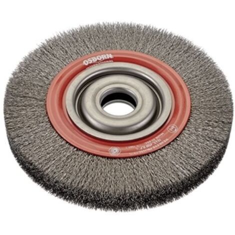 Osborn – Brosse circulaire acier ondulé 200mm – Alésage 32mm – Ébavurage, satinage et polissage – Haute densité pour machines fixes
