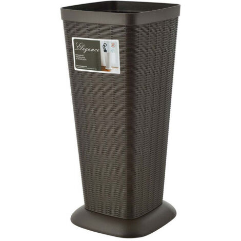 Porte-parapluie élégant moka 57 cm – Plastique – Capacité 50 litres – Base carrée – Accueille jusqu'à 8 parapluies – Stefanplast - MOKA 25 H