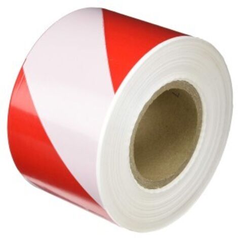 Ruban de signalisation blanc/rouge 200m – PVC pour délimitation générale – Largeur 70mm – Usage chantier et extérieur – Elepacking