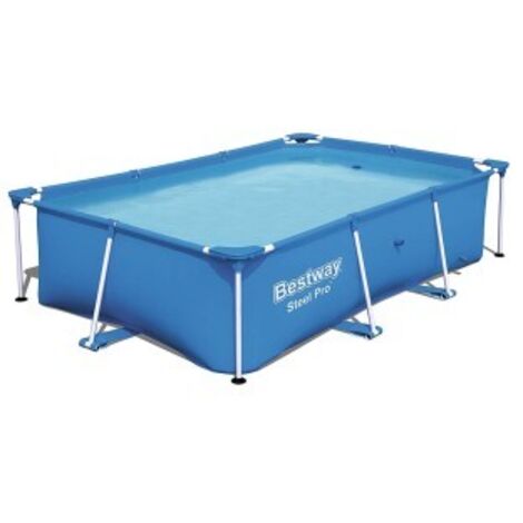 Bestway – Piscine tubulaire rectangulaire 400 x 211 x 81 cm – Capacité 5700 litres – Cadre en métal plastifié – Prédisposition filtre 1C - BW56405 (1/4)