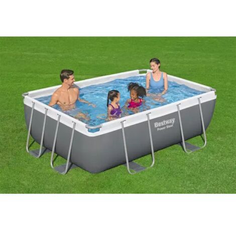 Bestway – Piscine tubulaire rectangulaire 282x196x84 cm – Acier Pro Max – Matériau TriTech – Capacité 3662 l – Système ClickConnect (1/5)