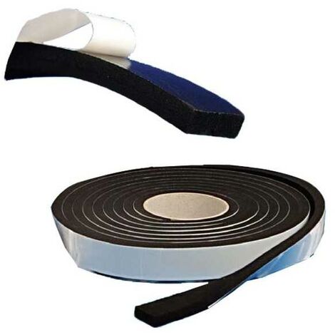 Joint caoutchouc adhe'sif noir MUSS 15 x 5 mm 10 m pour l'e'tanche'ite' de tous types de fenetres