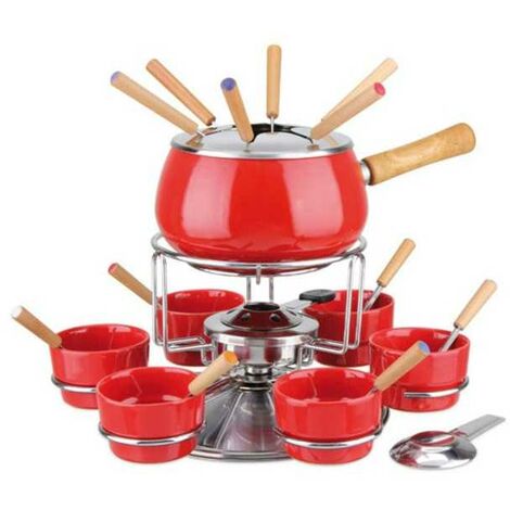 Test : service à fondue Swissmar Lugano rouge cerise