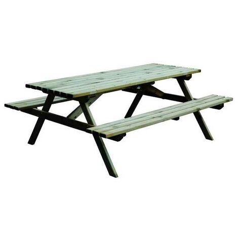 Table avec bancs en bois