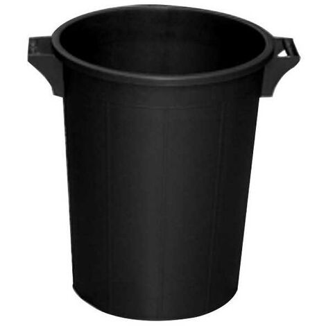 Poubelle à déchets noire 41 cm – Volume 36 L – Largeur 35 cm – Polyéthylène régénéré – Poignées extérieures pour transport facile – ICS