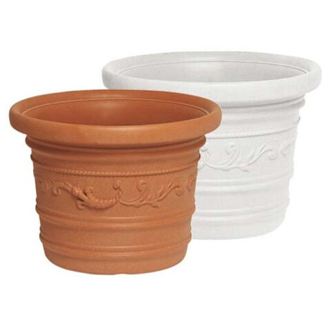 Vase rond en résine couleur terracotta Prestige Impruneta Ø 40 H 30 cm