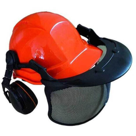 Casque de sécurité Blinky Jac avec écouteurs et visière orange (1/5)
