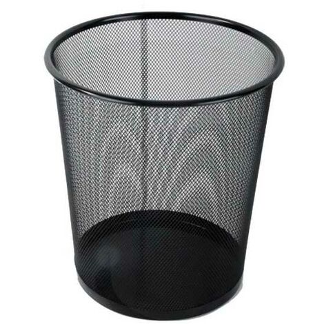 Panier en acier plastifié noir 26 h x 28 cm – Capacité 18 litres – Empilable pour rangement bureau optimisé – Lady Doc - NOIR 26 H