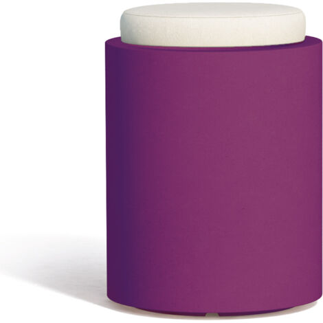 Pouf Comfy Rond Violet en Polymère Monacis - Ø 40 cm - 54 H (1/3)