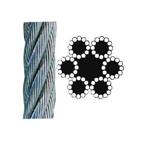 Câble en acier galvanisé 72 fils commerciaux 100 M dia.12 Mm