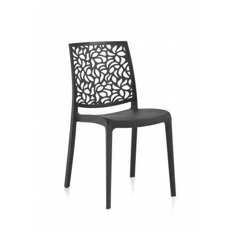 Ensemble de 4 chaises en résine monobloc "London Stone" par Flow Anthracite
