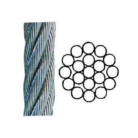 Câble en acier galvanisé 19 fils Électricien 100 m diamètre 3 mm (1/2)