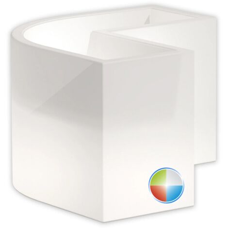 Pot de fleurs d'angle LED multicolore avec batterie en polymère Monacis - L 160 x P 35 x H 50 cm (1/5)
