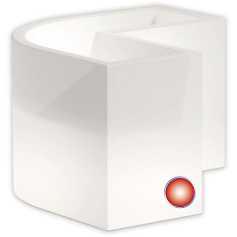 Jardinière pot de fleurs angulaire avec lumière en résine cm mod. Flowerpot Top Led Rouge (1/4)
