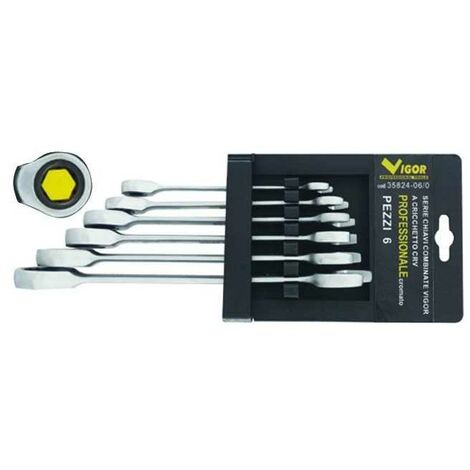 Série Clés combinées Vigor à cliquet CRV, 6 pièces (1/3)