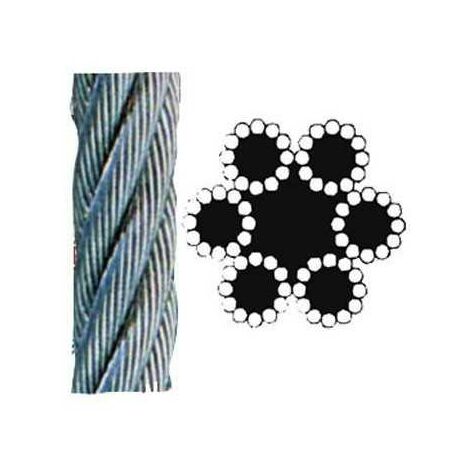 Fils en acier galvanisé 72 fils torsadés 25 m diamètre 3 mm