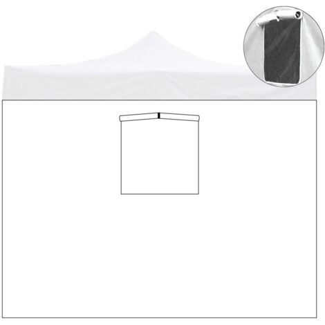 Toile latérale 3X2M blanc imperméable avec fenêtre pour gazebo pliable 3X3M (1/2)