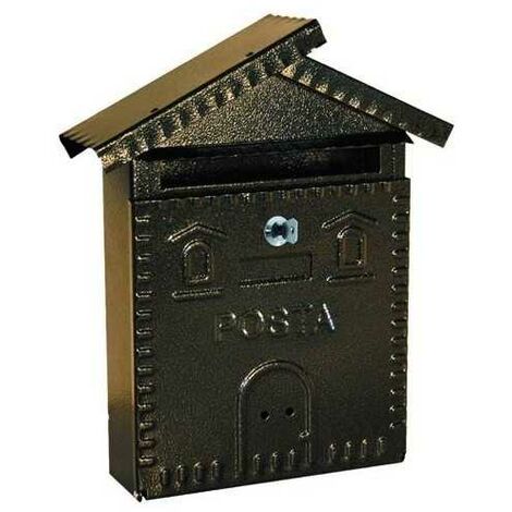 Cassette à lettres en fer, petite maison anthracite 28X9X35H