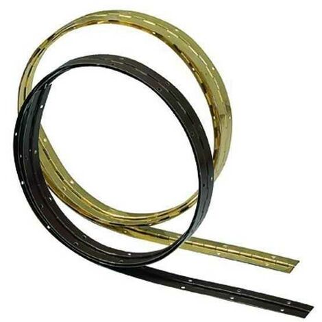 Charnière pour meuble acier plaqué laiton 2 mm – Longueur 2 mètres – Dimensions 32 x 0.7 mm – Pour bois dur et teck (1/2)