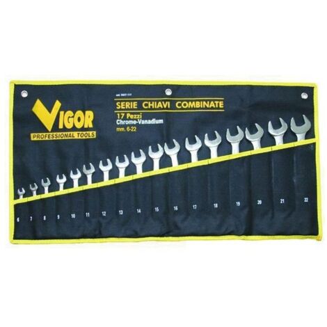 Série Clé Combinée Vigor Crv-Din3113 Sac en Tissu Pièces 17