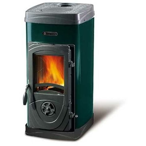 Nordica Stufa a Legna Super Junior Rivestimento in Acciaio Smaltato Potenza Termica Nominale 5 kW 143 m3 riscaldabili Colore Verde