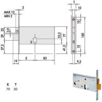 Serrure d'insertion de bandes All 44471-70-0 Cisa