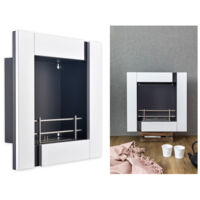Insert pour cheminées à bioéthanol Picasso – 1,2 litre – MDF blanc avec insert noir