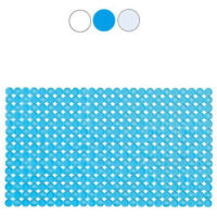 Tapis de bain antidérapant extra long - 100 x 40 cm - Antidérapant - Sans BPA - Résistant à la moisissure et lavable en machine - Transparent (bleu