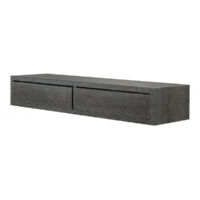 Étagère murale avec tiroir en chêne foncé 88,2 x 13,4 x 23,7 cm – Fixation invisible – Capacité 10 kg – Table de chevet suspendue – Sanitec