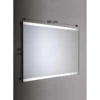 Miroir mural rétroéclairé à LED rectangulaire 60x80 cm épaisseur 4 mm cadre blanc