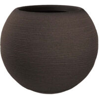 Vase rond en résine design sphérique pour plantes d'intérieur et d'extérieur d.40x33h Botticelli Marron