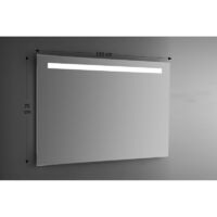 Miroir mural rectangulaire 100x70 cm épaisseur 4 mm éclairage LED
