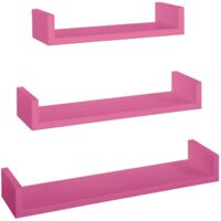 Lot de 3 étagères murales design moderne Calamita - Fucsia