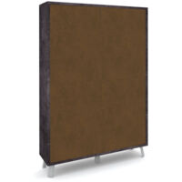 Armoire 4 portes, 108 cm (L) x 41 cm (P) x 161 cm (H), finition noir mat et rouille, Sarmog