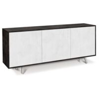 Buffet trois portes Noir Blanc Ossido 177x41x h74 cm