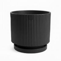 VERTIGO 50 Ø50 H45 Vase design moderne en polymère anthracite résistant pour l'intérieur et l'extérieur - Fabriqué en Italie - Monacis