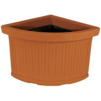Pot de fleurs d'angle décoratif, 40 x 40 cm, H 34 cm, en polymère de terre cuite résistant, pour plantes de jardin et de terrasse - Fabriqué en Italie