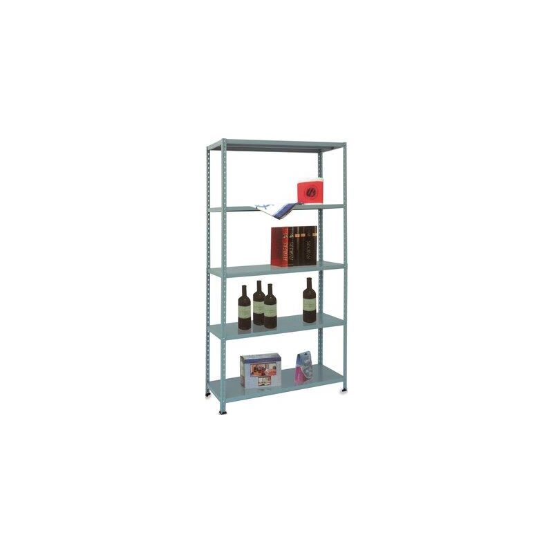 Scaffale kit 5 ripiani aste intere prometal vern grigio cm 40x100 h.cm 200