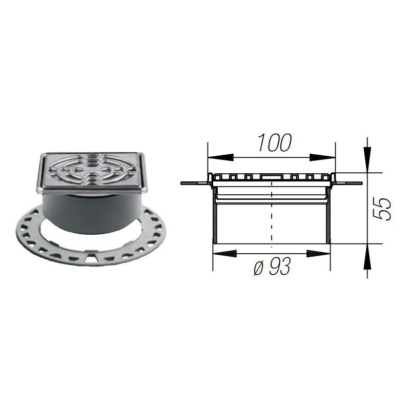 Kerdi Drain Set Griglia Design 1 Acc. 10X10